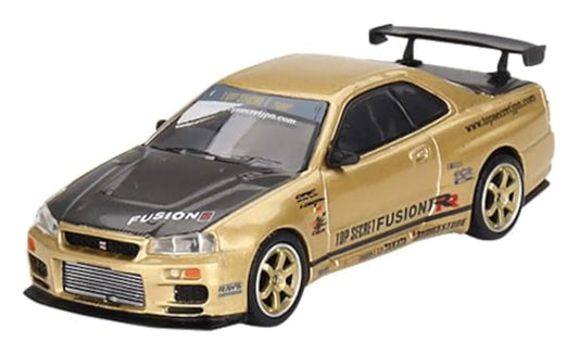 Nissan Skyline GT-R (R34) Top Secret Gold 1/64 Diecast